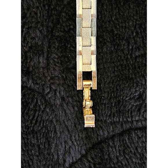 VINTAGE LADIES YELLOW GOLD FILL/ STAINLESS DIAMOND QUARTZ WATCH NEW BATTERY main image 7